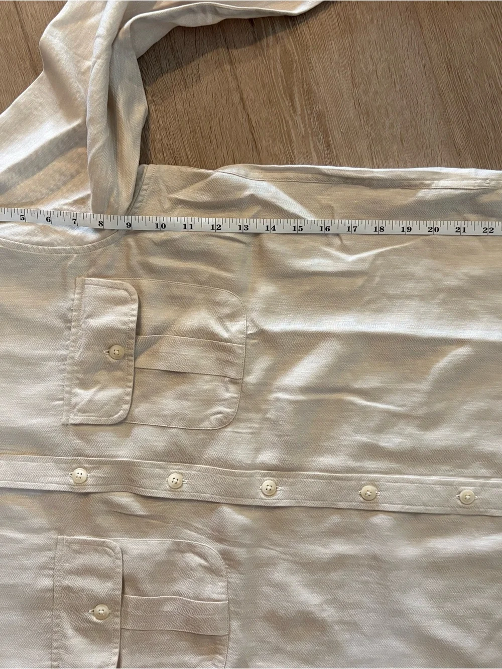 J. Crew Light Beige Long-Sleeve Button-Down Shirt